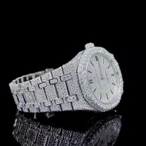 Reloj de Lujo con Cristales de Zafiro y Moissanita, Movimiento Mecánico, Esfera con Agujas de Acero Inoxidable, Totalmente Adornado con Dijes de Dibujos Animados - Product Image 4