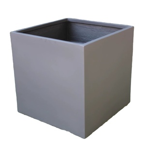 Meilleures ventes, nouvelle arrivée, pots de fleurs KNT modernes de luxe en FRP brun, incassables, légers, pour plantes de jardin, finition rugueuse - Product Image 1