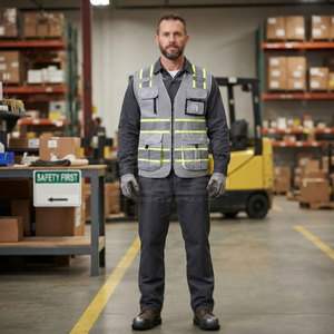 Premium High Visibility Workwear Reflective Safety Vest For <b>Builders</b> Engineers Factory Staff And Outdoor Work - Product Image 3