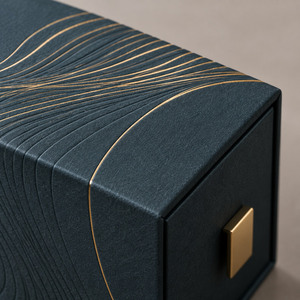 Boîte en papier kraft ondulé imprimée sur mesure, boîte cadeau pliante de luxe pour artisanat, parfum, bougie - Product Image 2