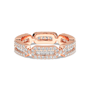 Bague large en or 14 carats avec diamants de laboratoire, design multi-pierres, bijoux pour femmes, disponible en or 10 carats, 14 carats, 18 carats et platine - Product Image 6