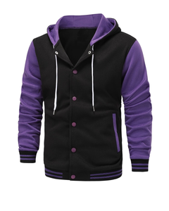 Men's Black for Hooded Sweatshirt Regular Fit Solid Color Casual Fleece 100% Cotton 370g Autumn Wear Pockets Button Design - Product Image 3