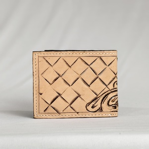 Nueva Cartera Bifold de Cuero Genuino para Hombre, Diseño Walla con Grabado Floral Geométrico, Hecha a Mano, 100% Cuero, Éxito de Ventas - Product Image 3