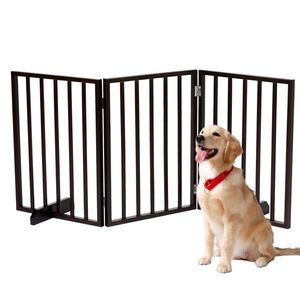Walnut Wood Pet Gate & Pen Elegant Wooden Dog Fence - Product Image 2