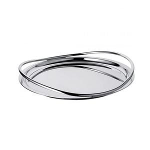 Bandeja de servicio de metal de aluminio con diseño de flores y mango decorativo para boda, Celebración del hogar y decoración de mesa - Product Image 2