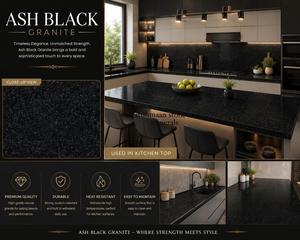 VARDHMAAN ASH Black Galaxy <b>Granite</b> <b>Slab</b>-Flamed Surface Modern Design for Outdoor Use - Product Image 2