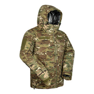 Veste de chasse pour homme à fermeture éclair intégrale, géométrique, en softshell, imperméable, en polyester, pour l'extérieur, à capuche, manches longues, pour l'automne - Product Image 6