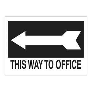 Panneau de signalisation Brady « This Way to Office » avec design de flèche durable pour la guidée directionnelle intérieure et extérieure - Product Image 1