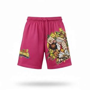 Shorts pour hommes à taille élastique, style streetwear, imprimés par sublimation, 100% coton, séchage rapide, écologiques, dernier design - Product Image 3