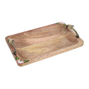 Bandeja Rectangular Decorativa para Servir con Asas Metálicas, Bandejas Decorativas de Madera de Larga Duración y Súper Calidad al Mejor Precio - Product Image 5