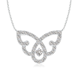 Pendentif Papillon en Diamant de Laboratoire Taille Ronde de Créateur Or 10K 14K 18K Argent 925 935 Bijou Tendance pour Mariage et Fête - Product Image 3