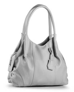 Sac Hobo en Cuir Gris Doux avec Deux Bretelles, Grand Sac à Main Souple pour Femme, Sac Fourre-tout Multi-Poches, Sac à Bandoulière Zippé pour le Travail - Product Image 2