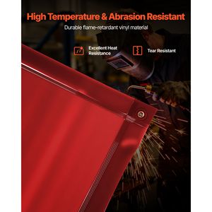 2 Pezzi Tende Protettive in Vinile Ignifugo per Saldatura 6x8FT, Protezione UV di Livello 6, Schermo di Sicurezza, Attrezzatura Protettiva - Product Image 3