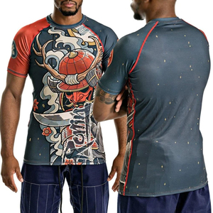 Wholesale Customized Anti-UV Breathable Quick Dry <b>Compression</b> MMA Rash Guard Digital Printed Custom Design Custom Color Logo - Product Image 4