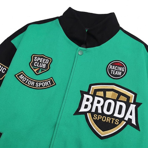 Vêtements d'extérieur de mode en coton et polyester pour hommes, respirants, d'hiver, avec patch brodé personnalisé pour équipe de course, vente en gros OEM de streetwear - Product Image 2