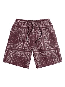 Shorts décontractés pour hommes, noirs, imperméables, style streetwear, en spandex/polyester, taille mi-haute, avec cordon de serrage, respirants - Product Image 2