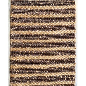Personalized Braided Jute Rug – Hand-Knitted Loop Design, Golden Brown - Product Image 4