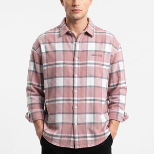 Chemise boutonnée à carreaux tricolores pour homme, coupe ample, manches longues, décontractée, en tissu tissé, haut à carreaux, vêtements de mode personnalisés OEM en gros - Product Image 5