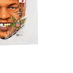 <b>Men's</b> Printed Short Sleeve T-Shirt with Mike Tyson Face Art Regular Fit <b>Turtleneck</b> Formal 100% Cotton Knitted - Product Image 4