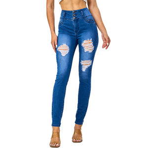 Jeans de Mezclilla Elásticos y Transpirables de Algodón para Mujer, de Alta Calidad y Más Vendidos, con Logotipo Personalizado, Tallas Grandes, a la Moda - Product Image 1