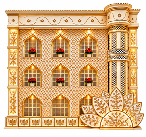 Telón de fondo de espejo para escenario de boda inspirado en la gran era mogol, escenario temático de espejo para bodas indias contemporáneas para recepción en interiores, EE. UU. - Product Image 5