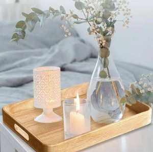 Plateau en bois naturel magnifique avec poignées, idéal pour servir les aliments, cadeau de mariage ou de pendaison de crémaillère, choix idéal - Product Image 2