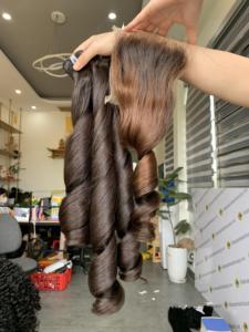 100% paquets de cheveux de trame crue vietnamienne Extension de cheveux vierges Remy naturels Style rebondissant toutes les Textures Style rebondissant magique rebondissant - Product Image 5