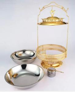 Elegante brillo metálico del calentador de comida con tapa colgante de diseño que mejora la presentación de los platos y atrae a los comensales. - Product Image 3