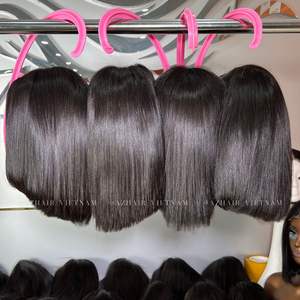 Peluca de hueso Bob negro azabache con estilo recto listo para usar suave y sedoso 100% cabello humano real para mujeres negras materia prima - Product Image 2