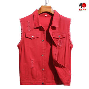 Ryan Pro Gear Gilet en jean sans manches unisexe à capuche, design personnalisé, écologique, tendance, avec logo personnalisé - Product Image 1