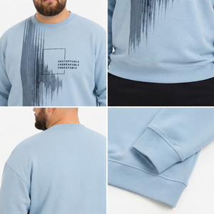 Sweat-shirt imprimé à manches longues en molleton bouclette pour homme grande taille – Haut d'hiver à col rond pour homme – T-shirt en polaire imprimé pour homme - Product Image 6