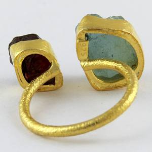 Anillo de Plata de Ley 925 con forma redonda de citrino, joyería con piedras preciosas - Product Image 2