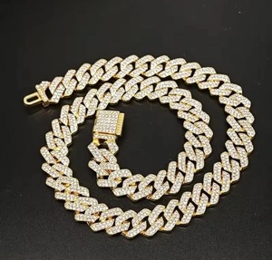 Men's Silver Plated 925 Silver Moissanite <b>Rope</b> <b>Chain</b> Necklace With Round Brilliant Cut Stones Cuban <b>Chain</b> Hiphop Style - Product Image 4