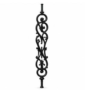 Barandillas de hierro forjado negro estilo europeo con pasamanos de madera para escaleras - Product Image 6