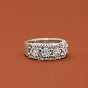 Anillos de Plata de Ley 925 con Moissanita VVS Color D al por Mayor, Estilo Iced Out Hip Hop Rapper - Product Image 2