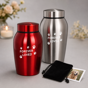 Metal Pet <b>Urn</b> Stainless Steel Cremation Keepsake <b>Urn</b> Custom Engraved Memorial Container for Dogs <b>Cats</b> - Product Image 3