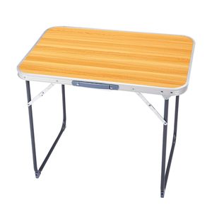 Tavolo Pieghevole da Campeggio in Alluminio Regolabile in Altezza, Colore Effetto Legno, Leggero e Richiudibile per Uso in Camera da Letto e Cucina - Product Image 2