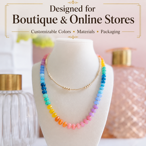Collier de perles en pierres précieuses colorées, fabrication rapide, faible MOQ, pour boutiques de bijoux - Product Image 3