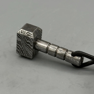 Martillo de Acero de Damasco, Diseño Tradicional Hecho a Mano, Artículo Decorativo de Colección con Mango de Madera, Patrón de Martillo de Acero Soldado - Product Image 2