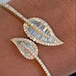 Bracelet cubain Hip Hop en moissanite, motif trèfle, 8 mm - Product Image 1