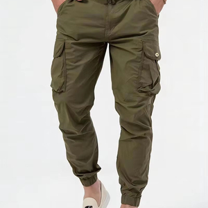 กางเกงคาร์โก้เอวยางยืดลำลองสไตล์สตรีทแวร์สำหรับผู้ชาย มีกระเป๋าหลายช่อง ผ้าฝ้าย รับทำโลโก้และแบรนด์ส่วนตัว - Product Image 1