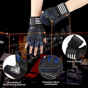 Sports de plein air cyclisme personnalisé en gros cuir-néoprène demi-doigt Gym entraînement-gants d'haltérophilie - Product Image 4