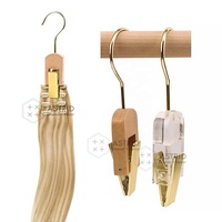 Astrid H18 CM Gold Wood – Porte-chaussettes multifonctionnel rotatif et peu encombrant avec logo personnalisé, robuste et à pince, pour armoire simple