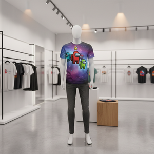 Camiseta de Punto Casual Personalizada por Sublimación, Cuello Redondo, Manga Corta, 180g, con Estampado |   Se Acepta Logotipo OEM, 100% Poliéster - Product Image 2