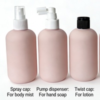 Botella de Plástico HDPE Rosa Mate de 200 ml para Crema Facial, Champú y Loción con Opciones de Color y Tapa Personalizables y Logotipo Personalizado