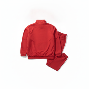 Conjunto Deportivo Rojo para Mujer, Chaqueta con Cierre y Cuello Alto, Estilo Deportivo, Color Sólido, Tejido de Poliéster, para Otoño - Product Image 3