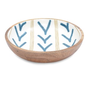 Tazón de Madera para Servir Postres y Alimentos, Decoración de Mesa para el Hogar, Hotel o Restaurante, Tazón de Mango con Acabado Esmaltado Interior - Product Image 2