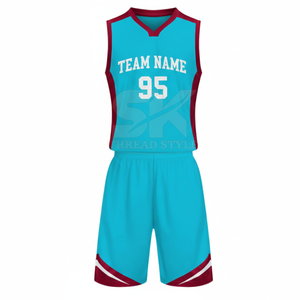 Ensemble de maillots de basket-ball personnalisés, nom de l'équipe 95, sublimé, col en V, sans manches, séchage rapide, unisexe, vêtements de sport pour adultes, toutes saisons - Product Image 6