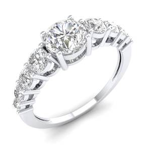 Bague en argent sterling 925 avec moissanite taille ronde, design classique, best-seller REYES, pour femme, idéale pour fiançailles, mariage, fête, cadeau, bijoux. - Product Image 2