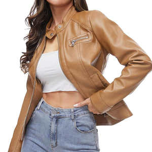 Chaquetas de Mujer de Cuero Negro Oscuro Auténtico de Primera Calidad, Corte Ajustado, Estilo Motero, Diseño Personalizado OEM - Product Image 3